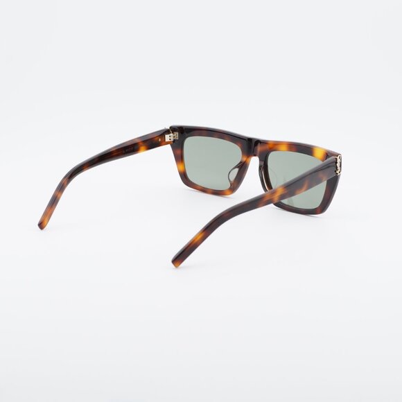 Saint Laurent SL M131/F 003 Sunglasses Havana Square Frame, Green Lenses main image 4